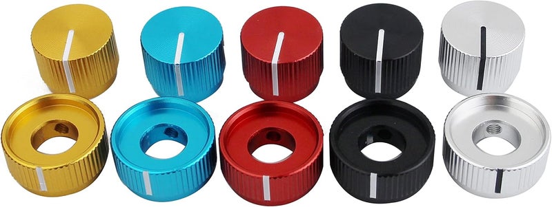 guyker Guitar Aluminum Alloy Dual Concentric Control Knobs - Dome Volume Tone Stacked Knob Replacement for Electric Guitar or Bass (chrome, 2 piece) - Image 2